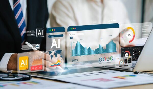 Business leader using AI to monitor performance across multiple retail locations